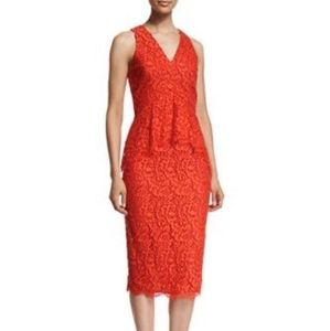 Shoshanna peplum midi dress